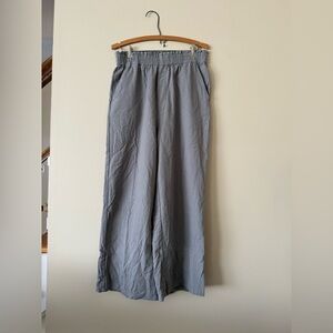 Anthropologie Gentle Fawn Grey Wide Leg pants size Large 100% cotton